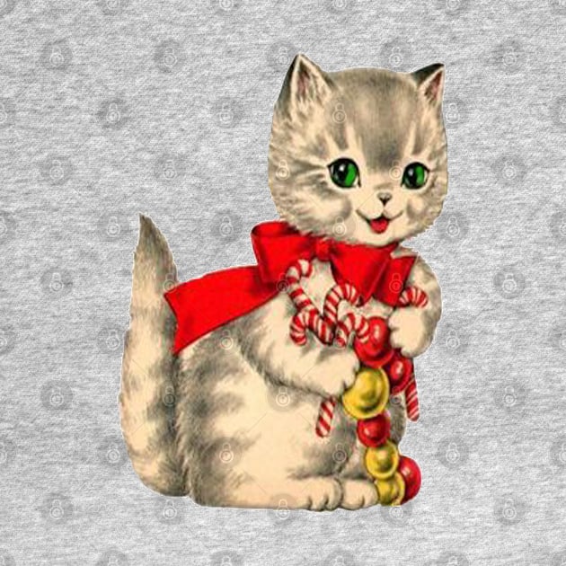 Cute Christmas Kitten Big Green Eyes by tfortwo